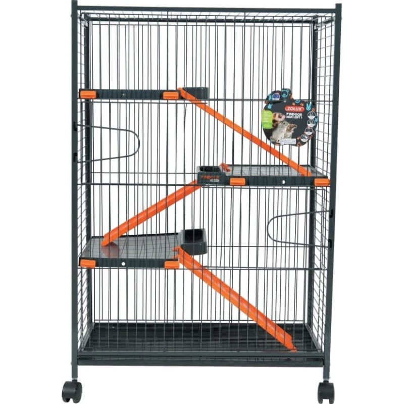 Gabbia per cincillà e furetti Indoor Maxi Loft 1 - arancione