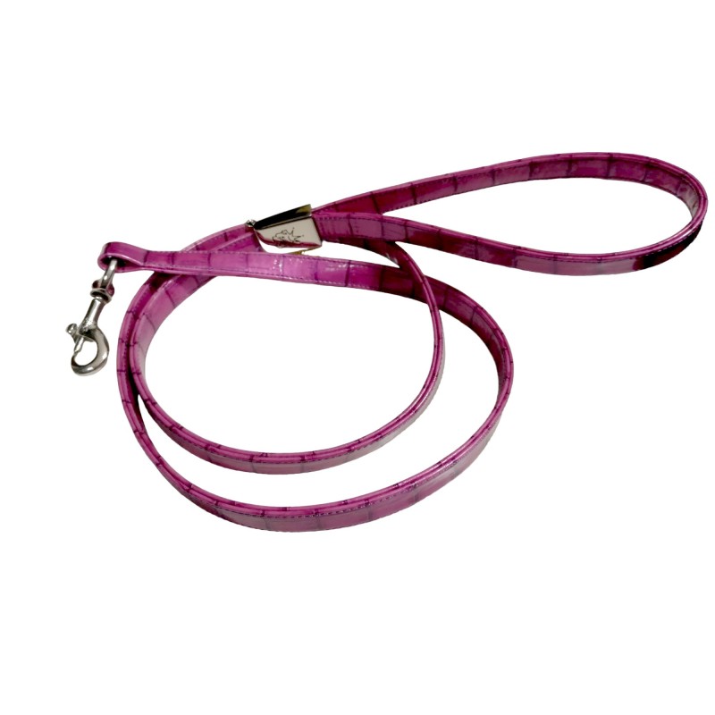 Guinzaglio in ecopelle cocco fucsia